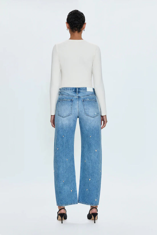 Lexi Mid Rise Bowed Leg Jean - Confetti Vintage