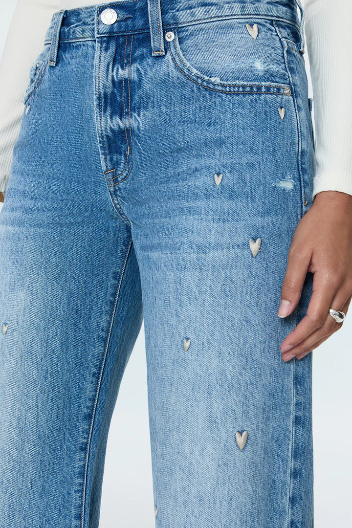 Lexi Mid Rise Bowed Leg Jean - Confetti Vintage