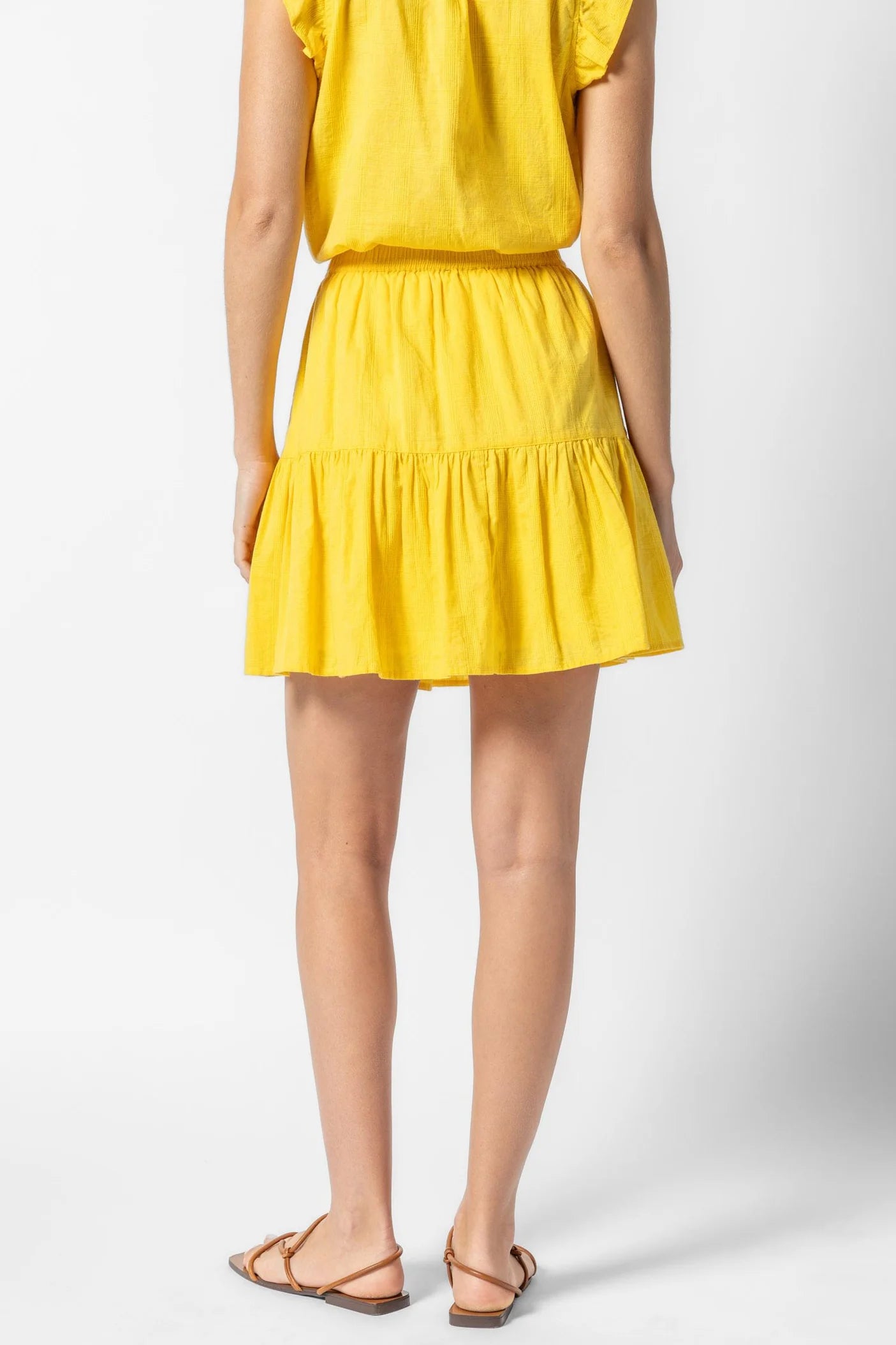 Flutter Sleeve Split Neck - Saffron