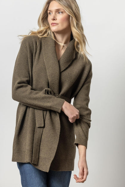 Felted Cardi-Coat Sweater - Deep Pine