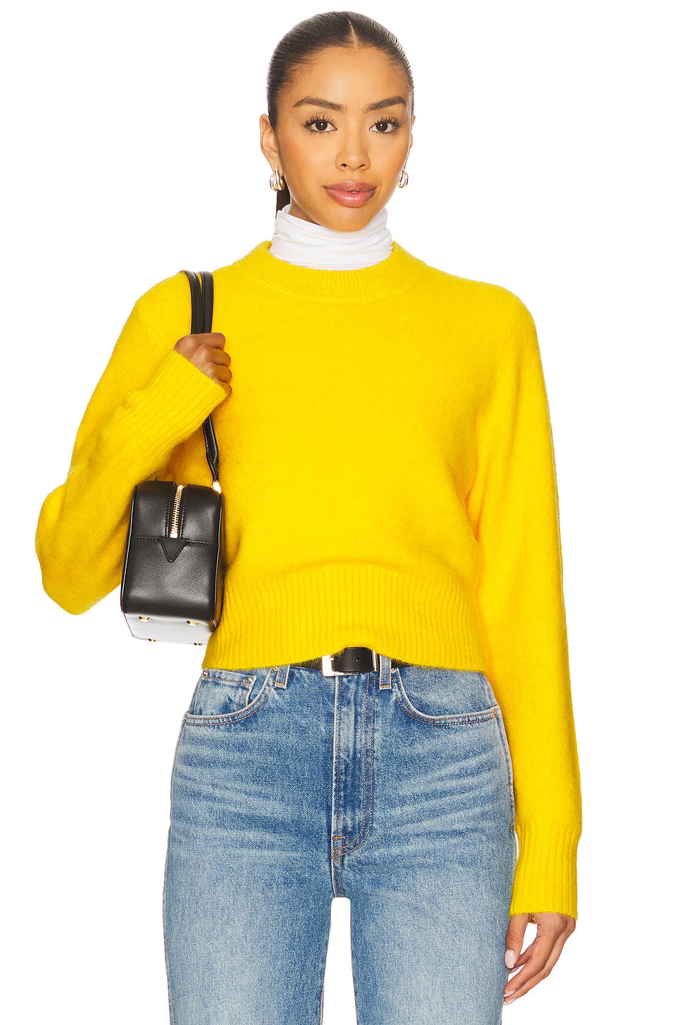 Sara Shrunken CrewNeck Sweater - Citron