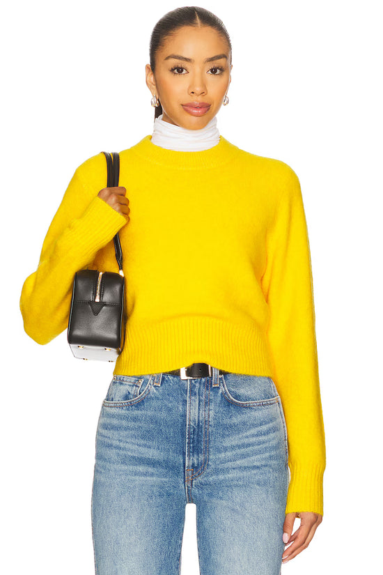 Sara Shrunken CrewNeck Sweater - Citron