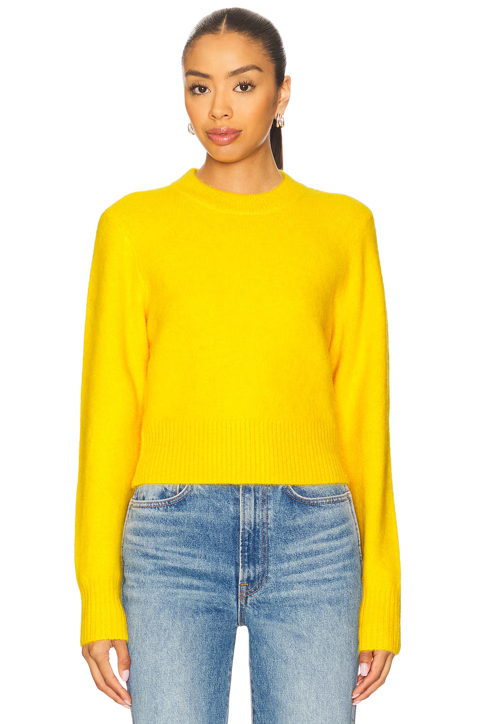 Sara Shrunken CrewNeck Sweater - Citron