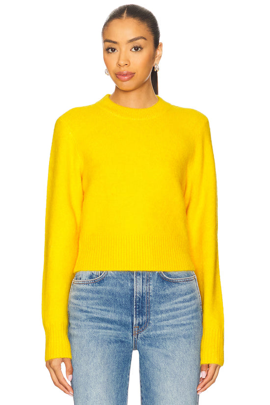 Sara Shrunken CrewNeck Sweater - Citron