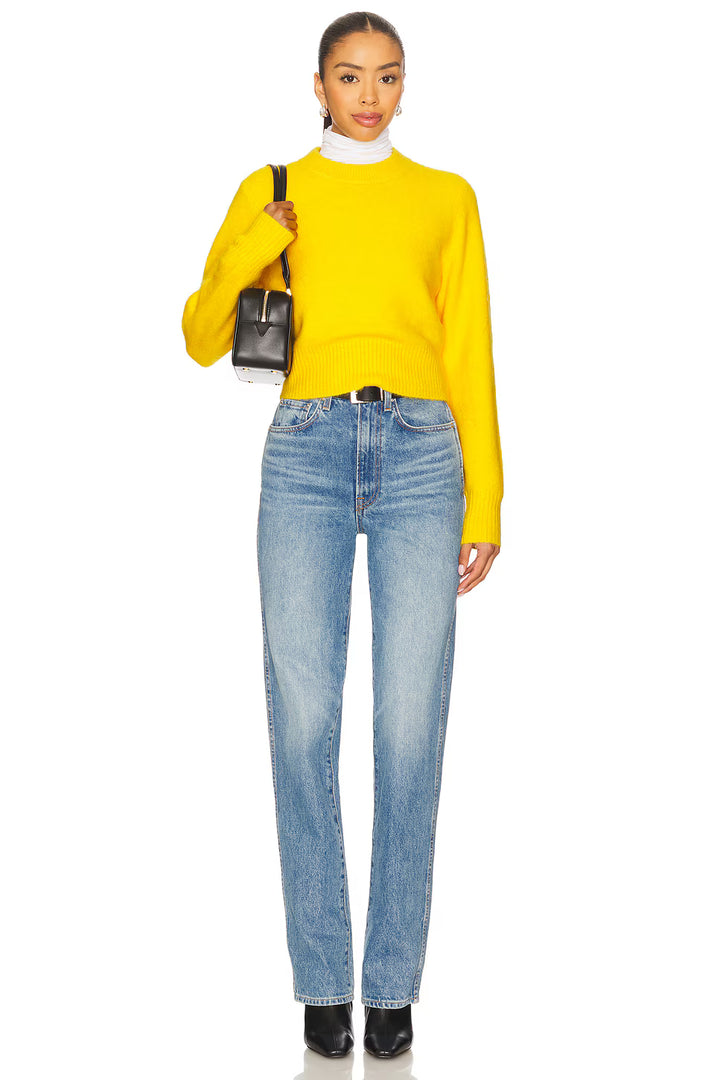 Sara Shrunken CrewNeck Sweater - Citron