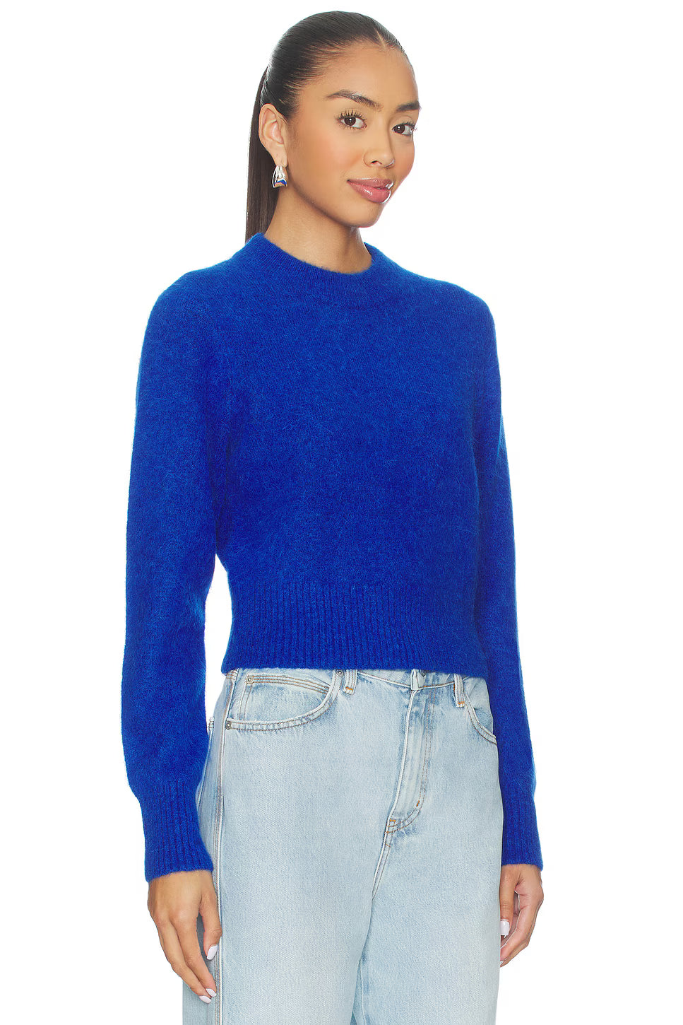 Sara Shrunken CrewNeck Sweater - Azure