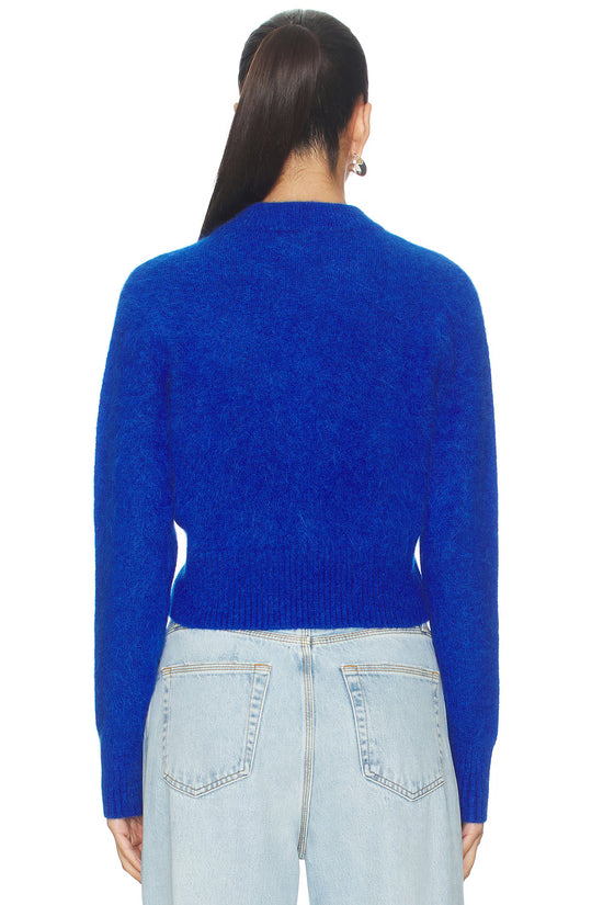 Sara Shrunken CrewNeck Sweater - Azure