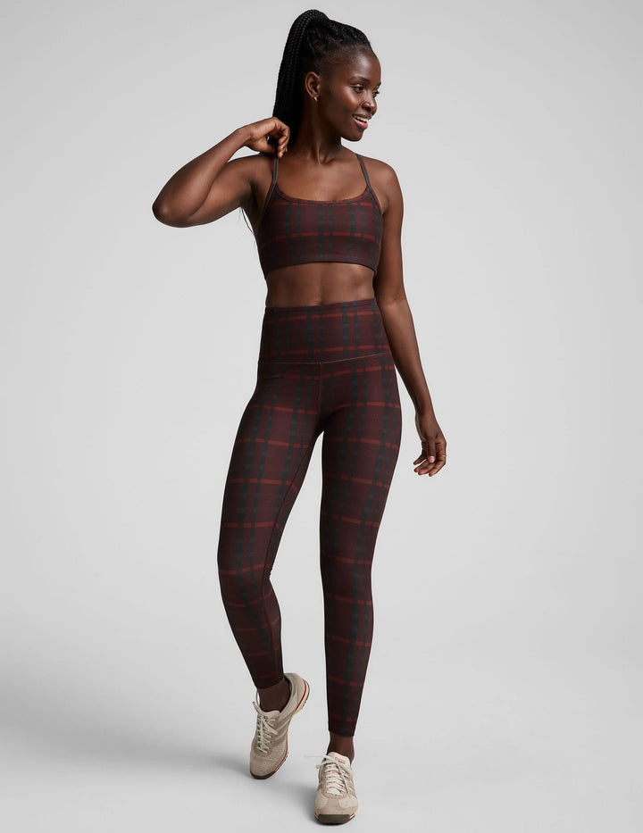Softmark Slim Racerback Bra - Dark Cherry Preppy Plaid