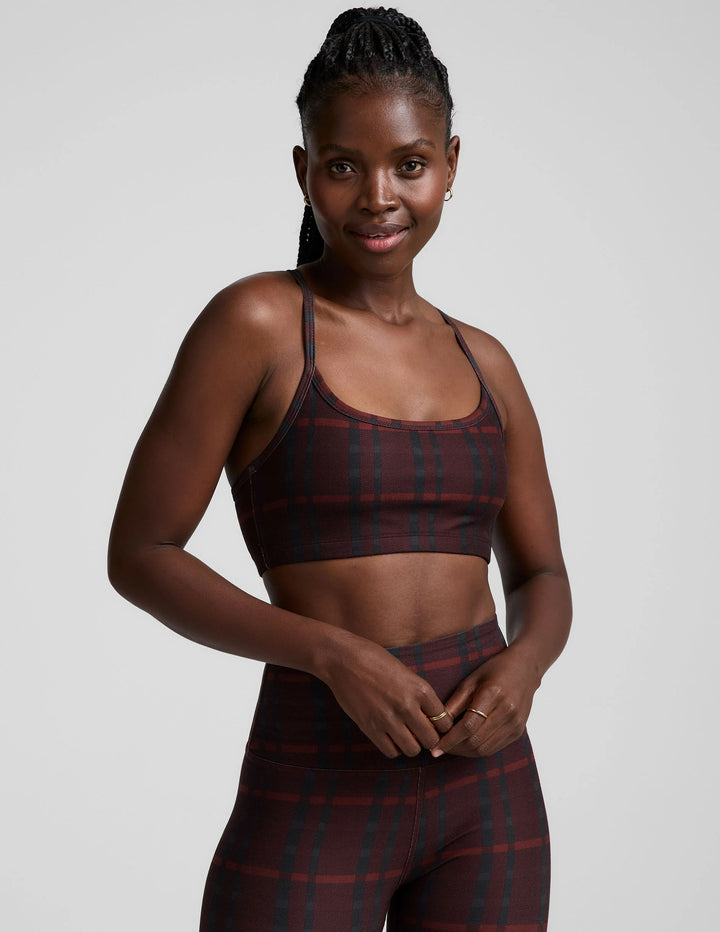 Softmark Slim Racerback Bra - Dark Cherry Preppy Plaid