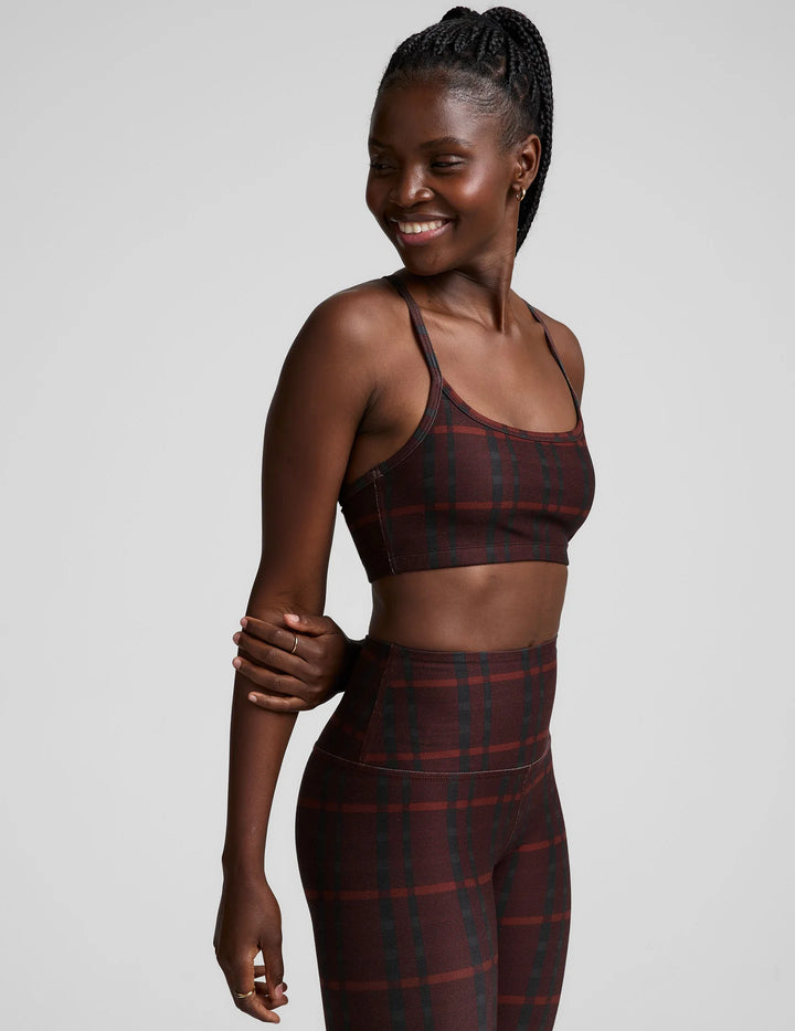 Softmark Slim Racerback Bra - Dark Cherry Preppy Plaid