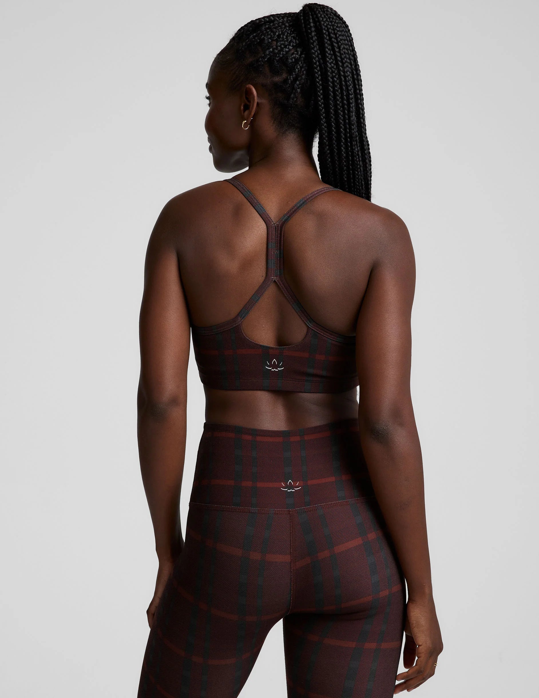 Softmark Slim Racerback Bra - Dark Cherry Preppy Plaid