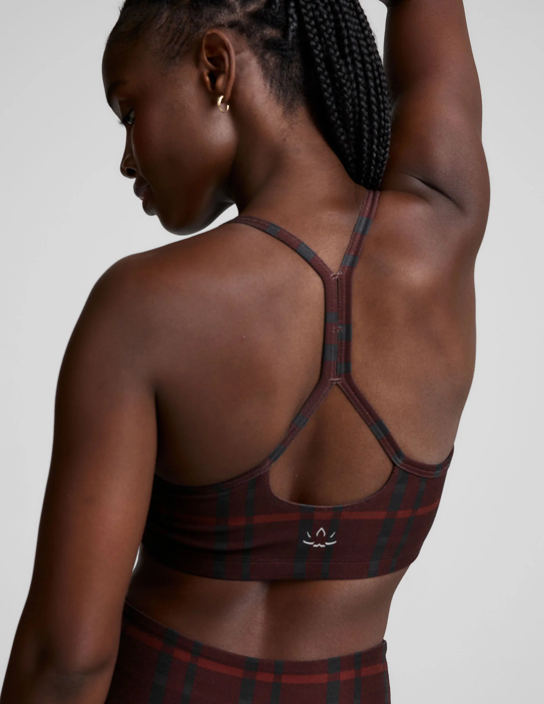 Softmark Slim Racerback Bra - Dark Cherry Preppy Plaid