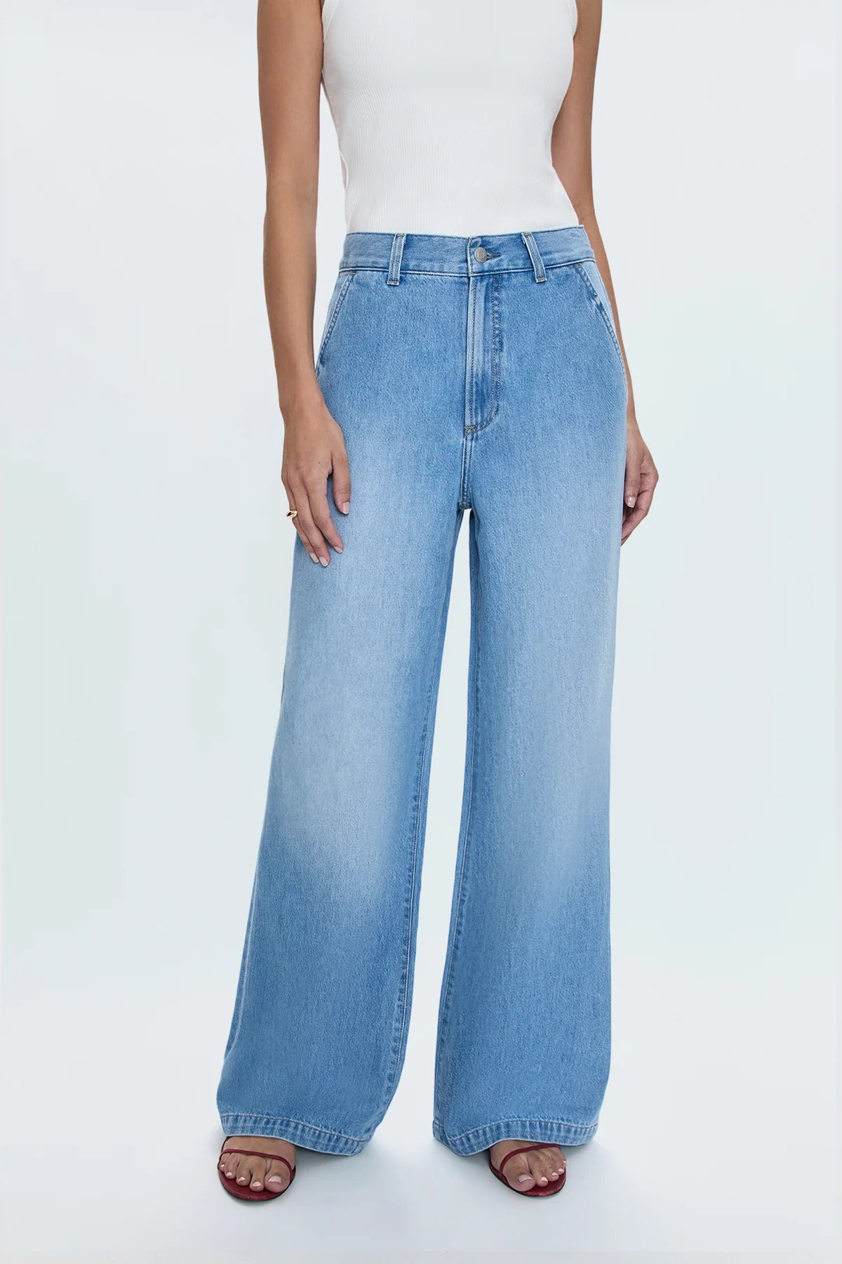 Dalia High Rise Wide Leg Trouser - Palo Alto
