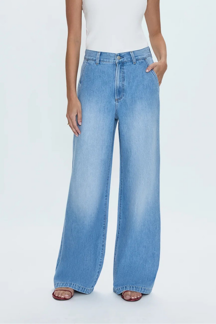 Dalia High Rise Wide Leg Trouser - Palo Alto