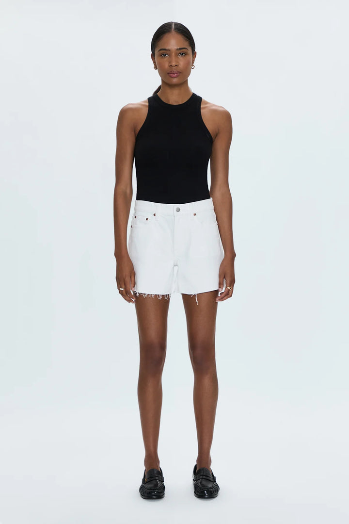 Kennedy Relaxed Mid Rise Cut Off Short - Antique White