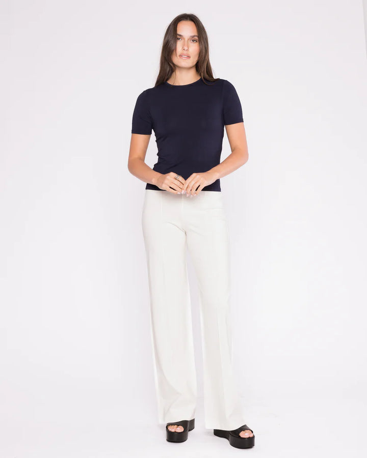 Ponte Knit Straight Leg Pant - Off White