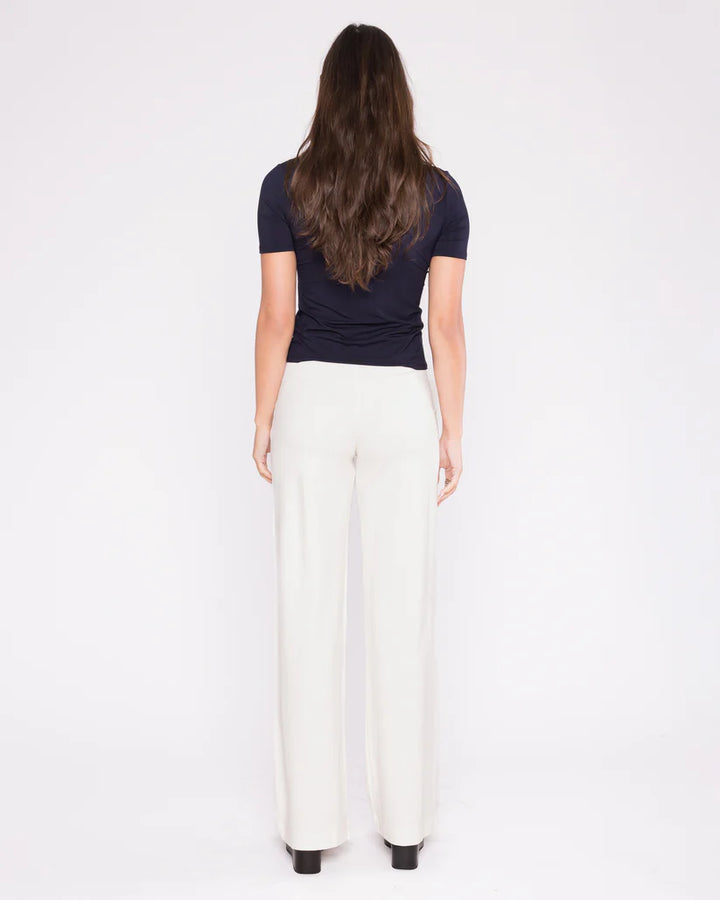 Ponte Knit Straight Leg Pant - Off White
