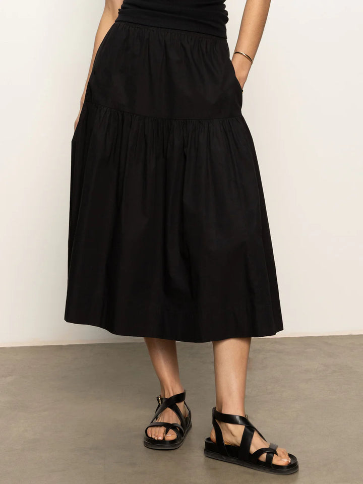 Poplin Prairie Skirt - Black