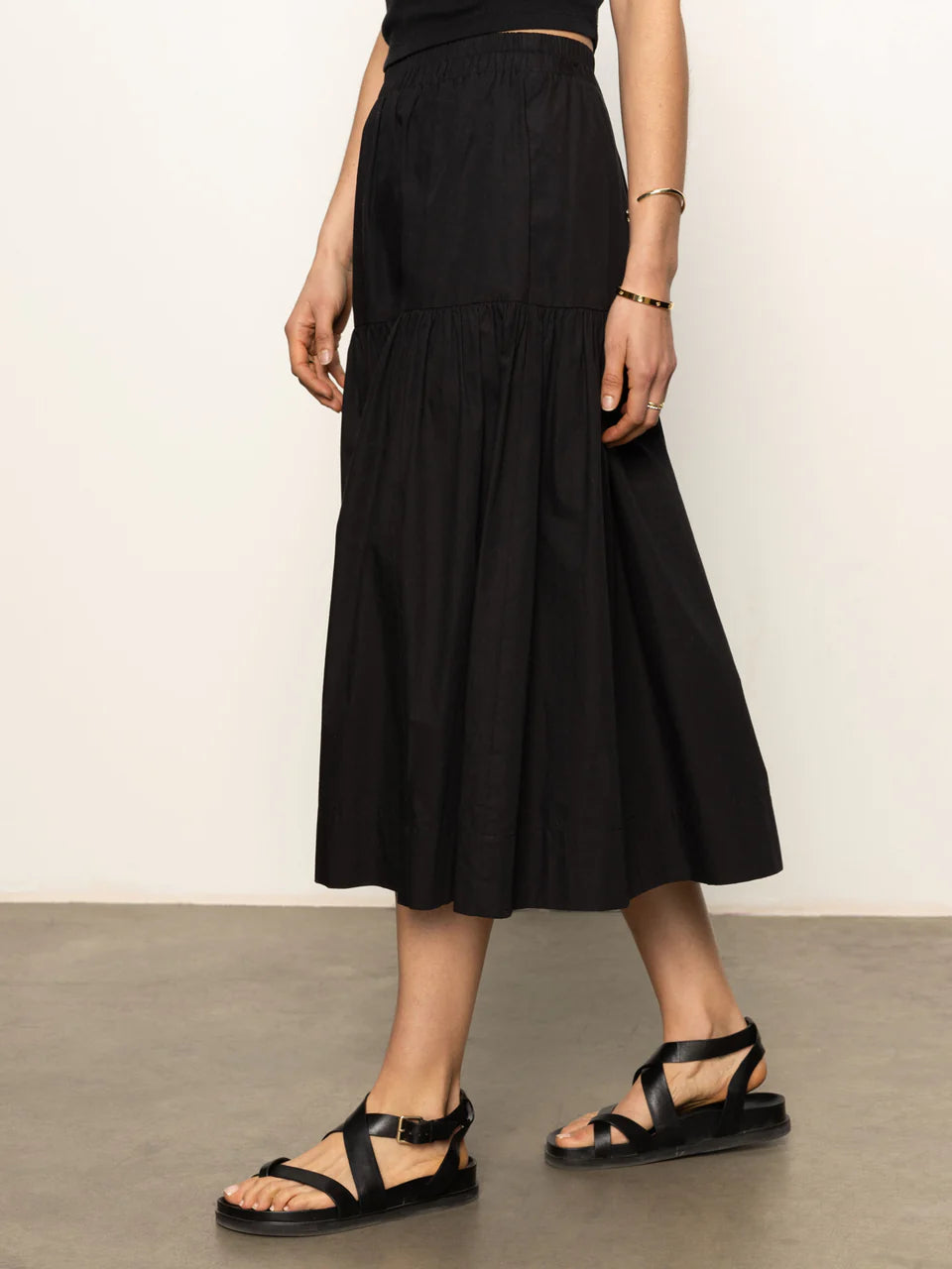 Poplin Prairie Skirt - Black