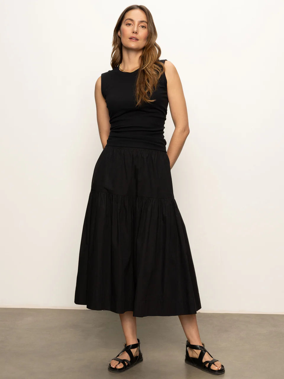 Poplin Prairie Skirt - Black