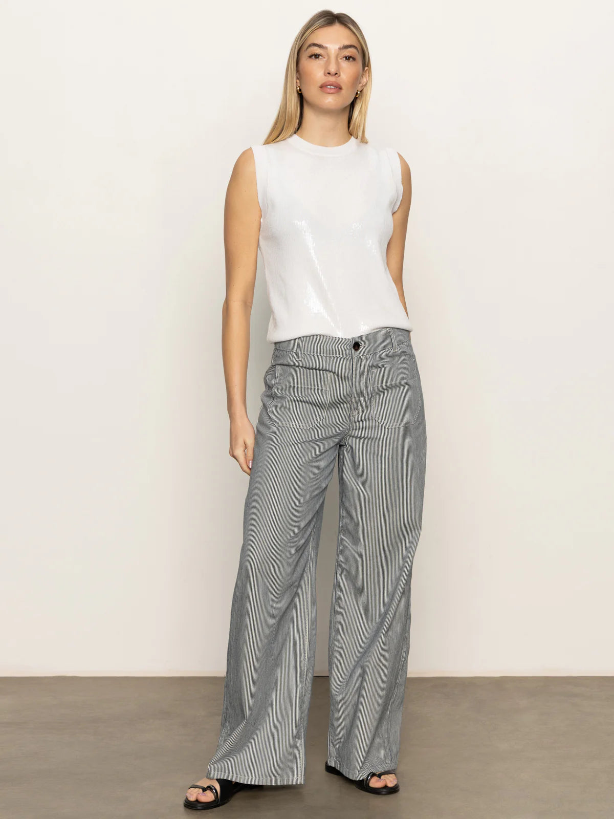Sequin Knitwear Shell - White