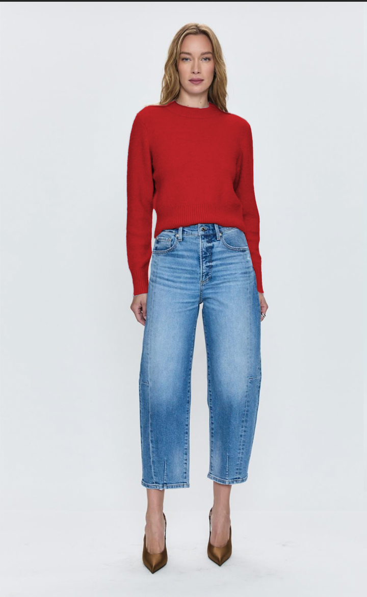 Sara Shrunken CrewNeck Sweater - Rogue