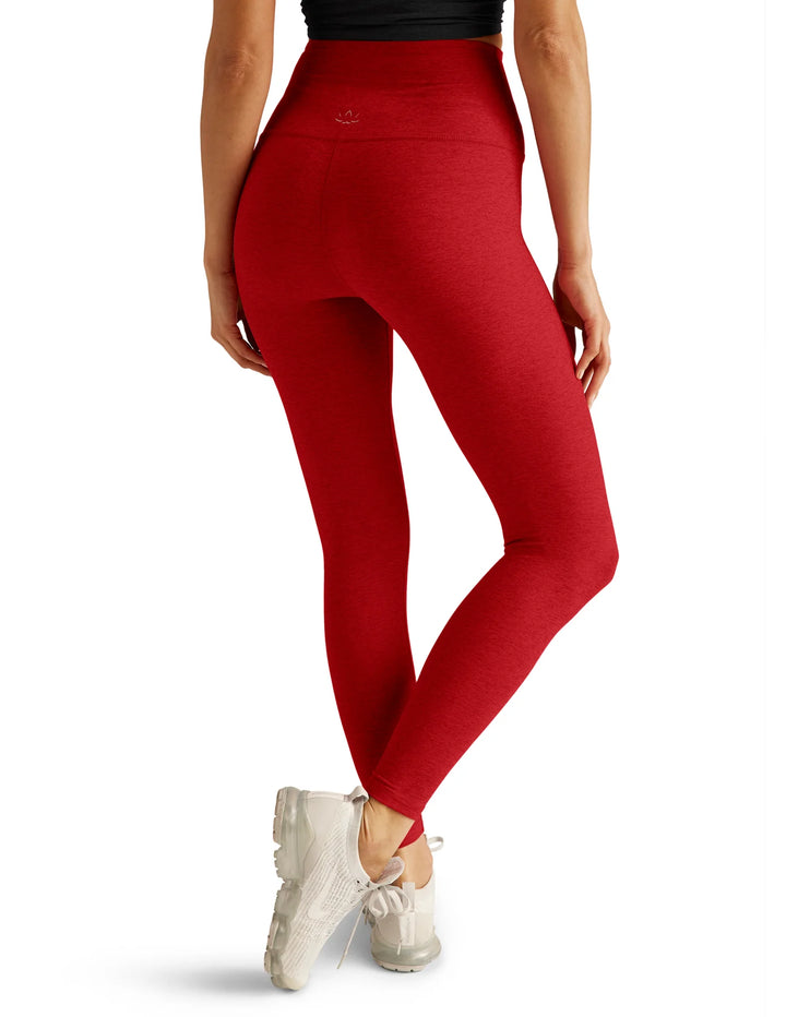 SpaceDye Caught In The Midi HW Leggings - Ruby Red