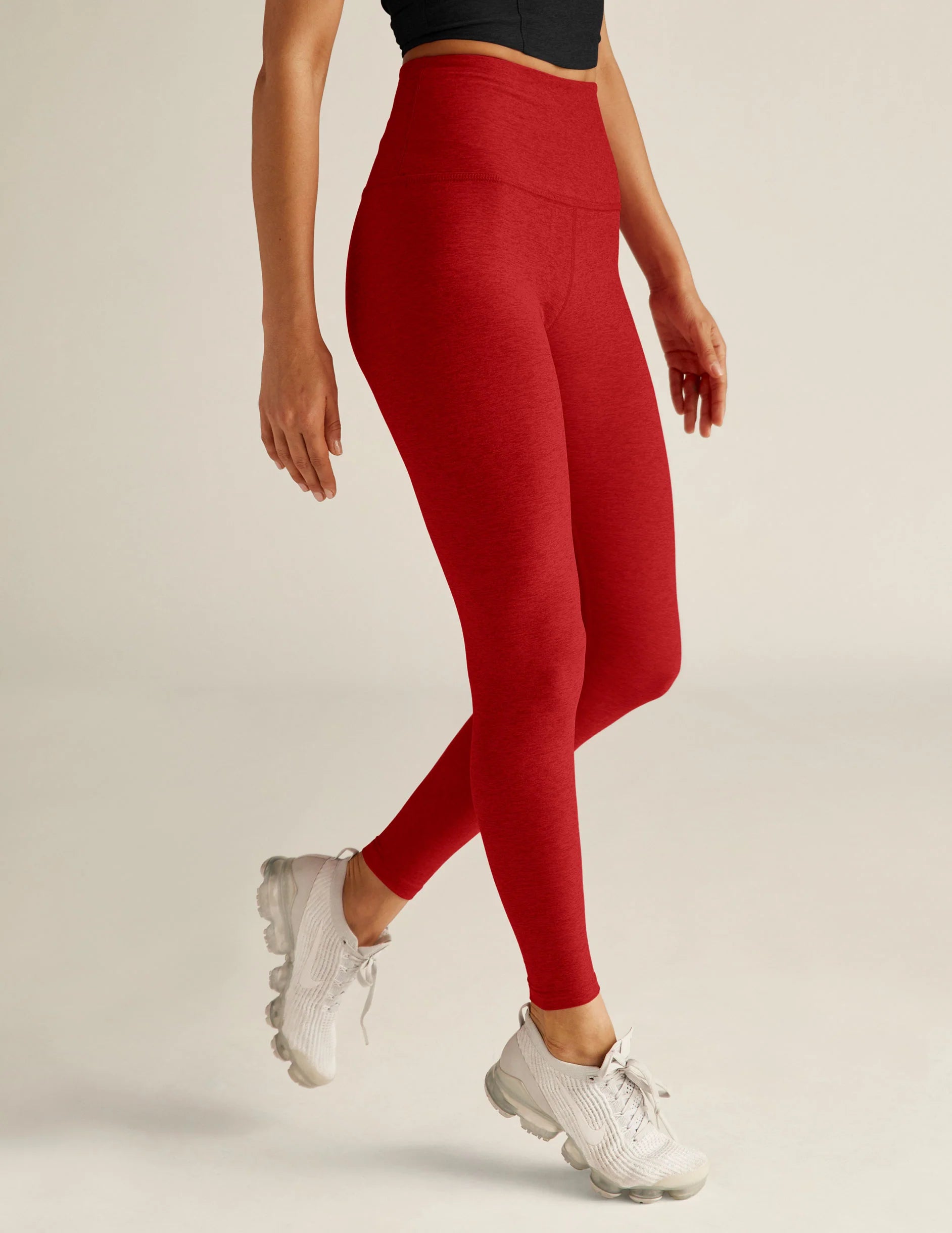 SpaceDye Caught In The Midi HW Leggings - Ruby Red