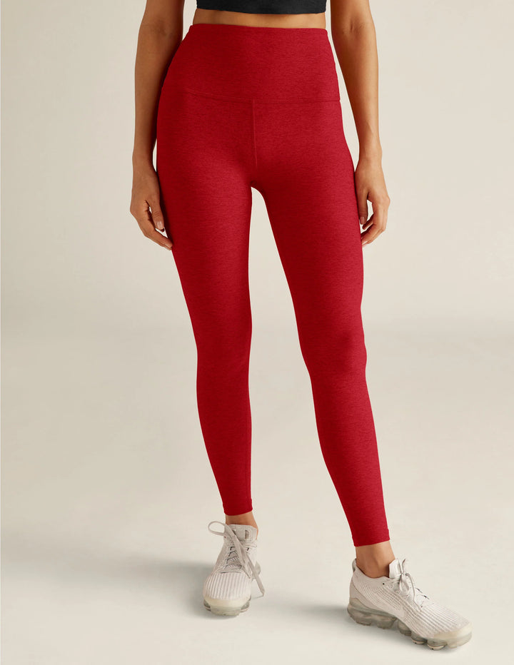 SpaceDye Caught In The Midi HW Leggings - Ruby Red