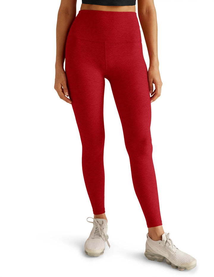 SpaceDye Caught In The Midi HW Leggings - Ruby Red