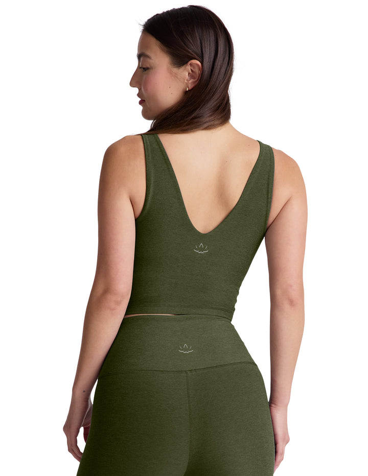 Spacedye Good Day Cropped Tank - Army Green Heather