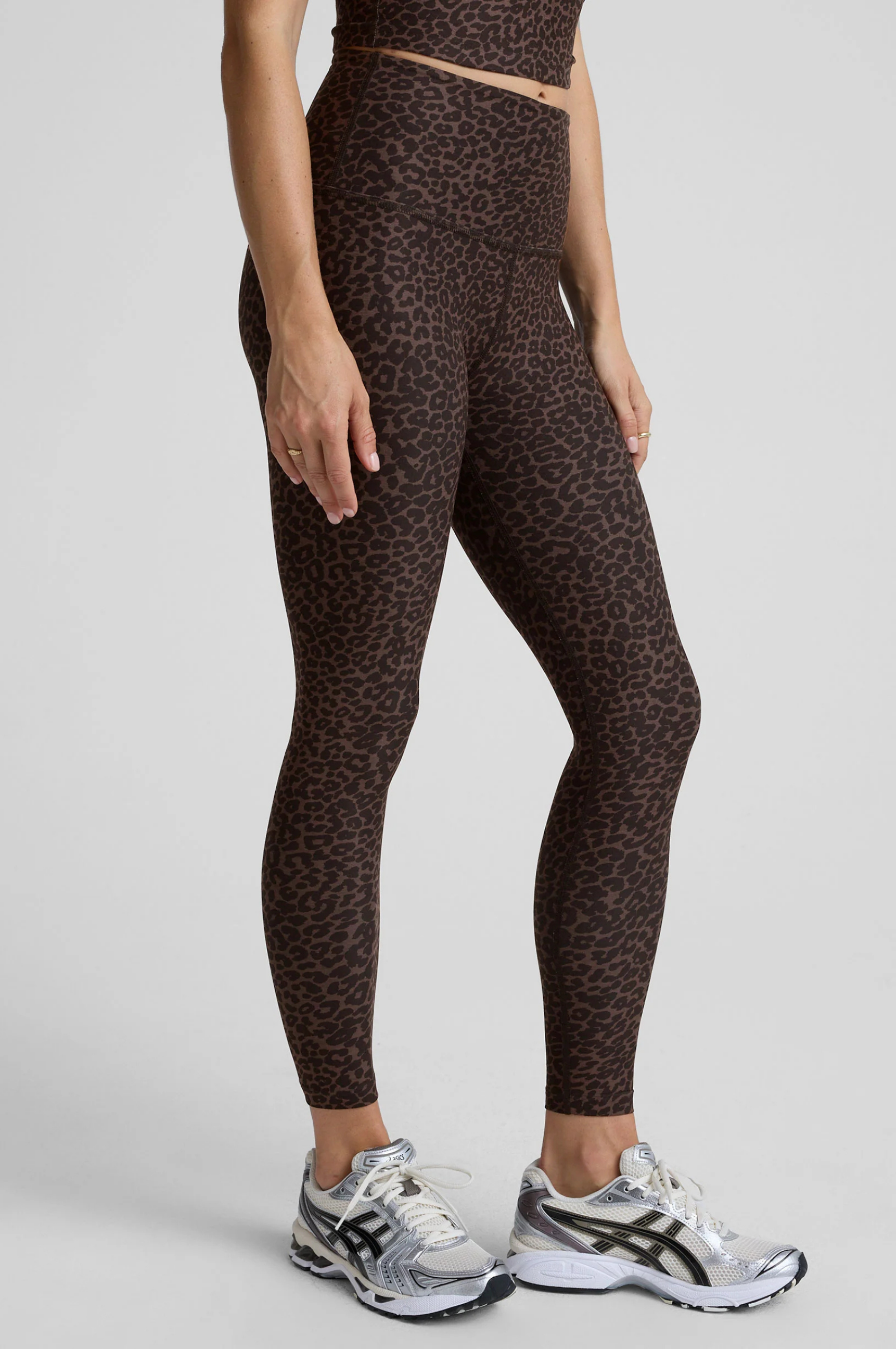 Softmark Caught In The Midi High Waisted Legging - Espresso Leopard
