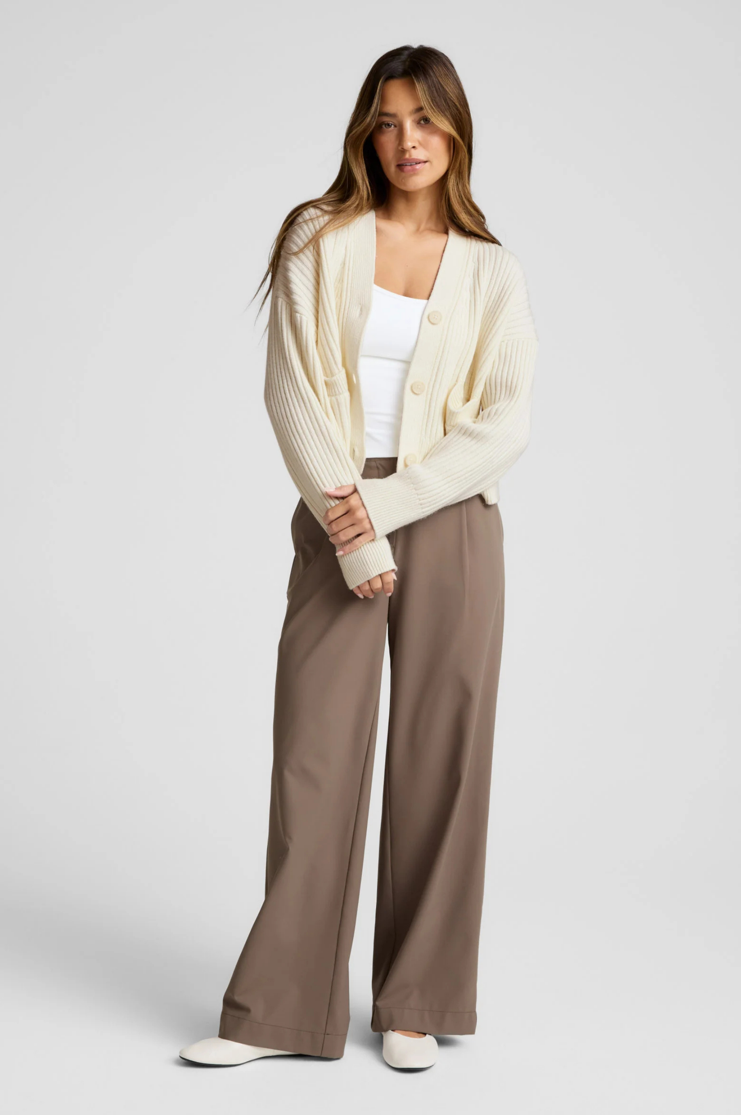 Soft Wool Blend Cardigan - Ivory
