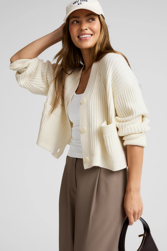 Soft Wool Blend Cardigan - Ivory