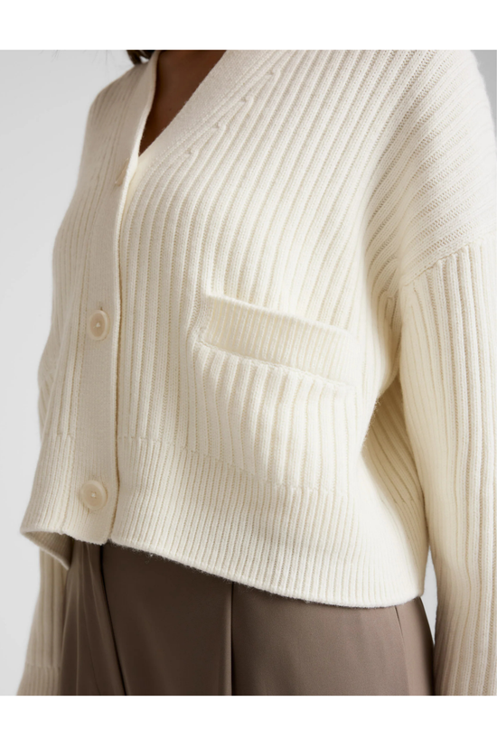 Soft Wool Blend Cardigan - Ivory