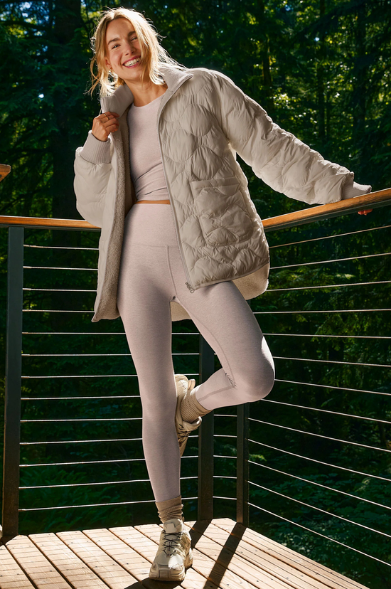 2-Way Quilted Jacket - Oat Latte