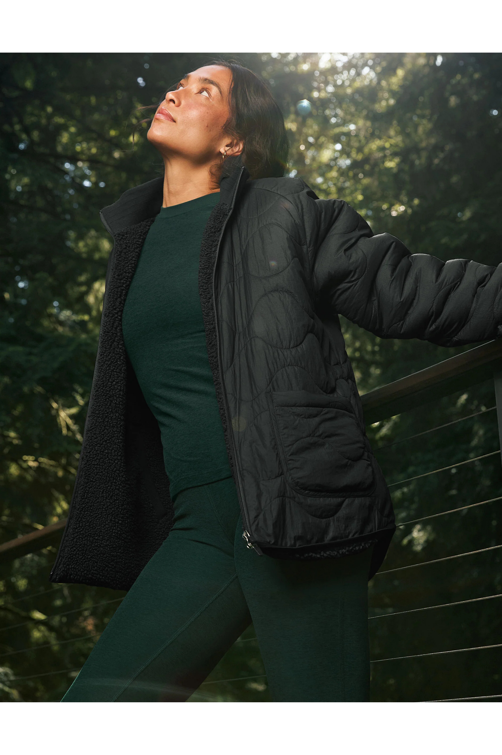 2-Way Quilted Jacket - Black