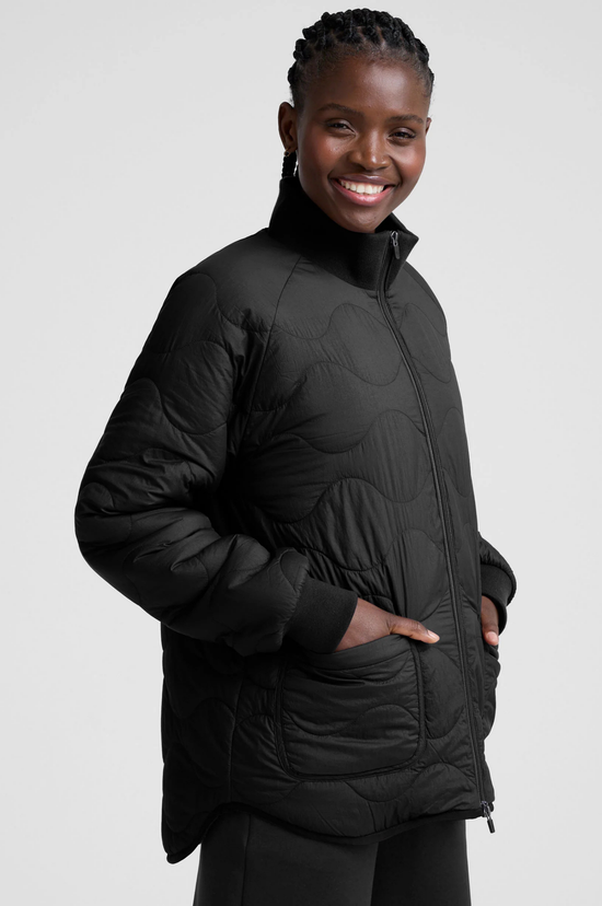 2-Way Quilted Jacket - Black