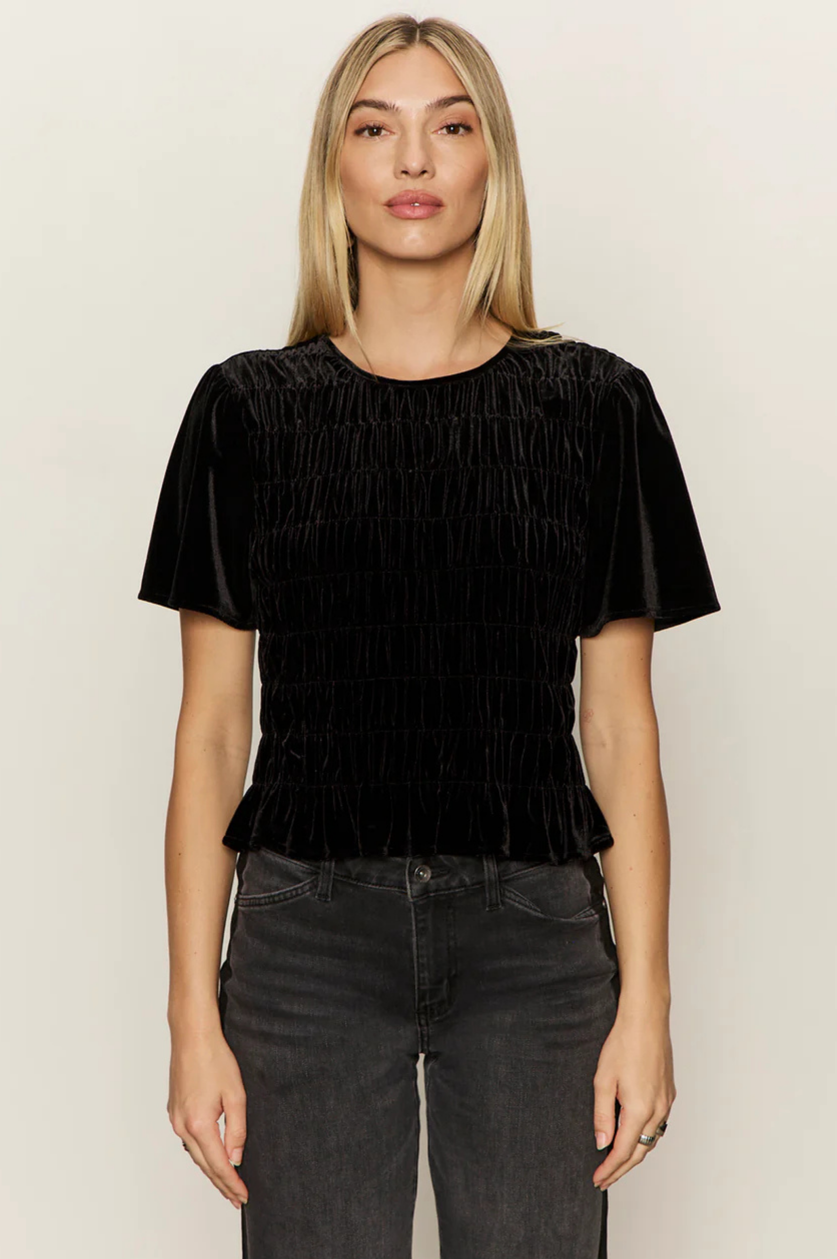 We Belong Together Velvet Top - Black