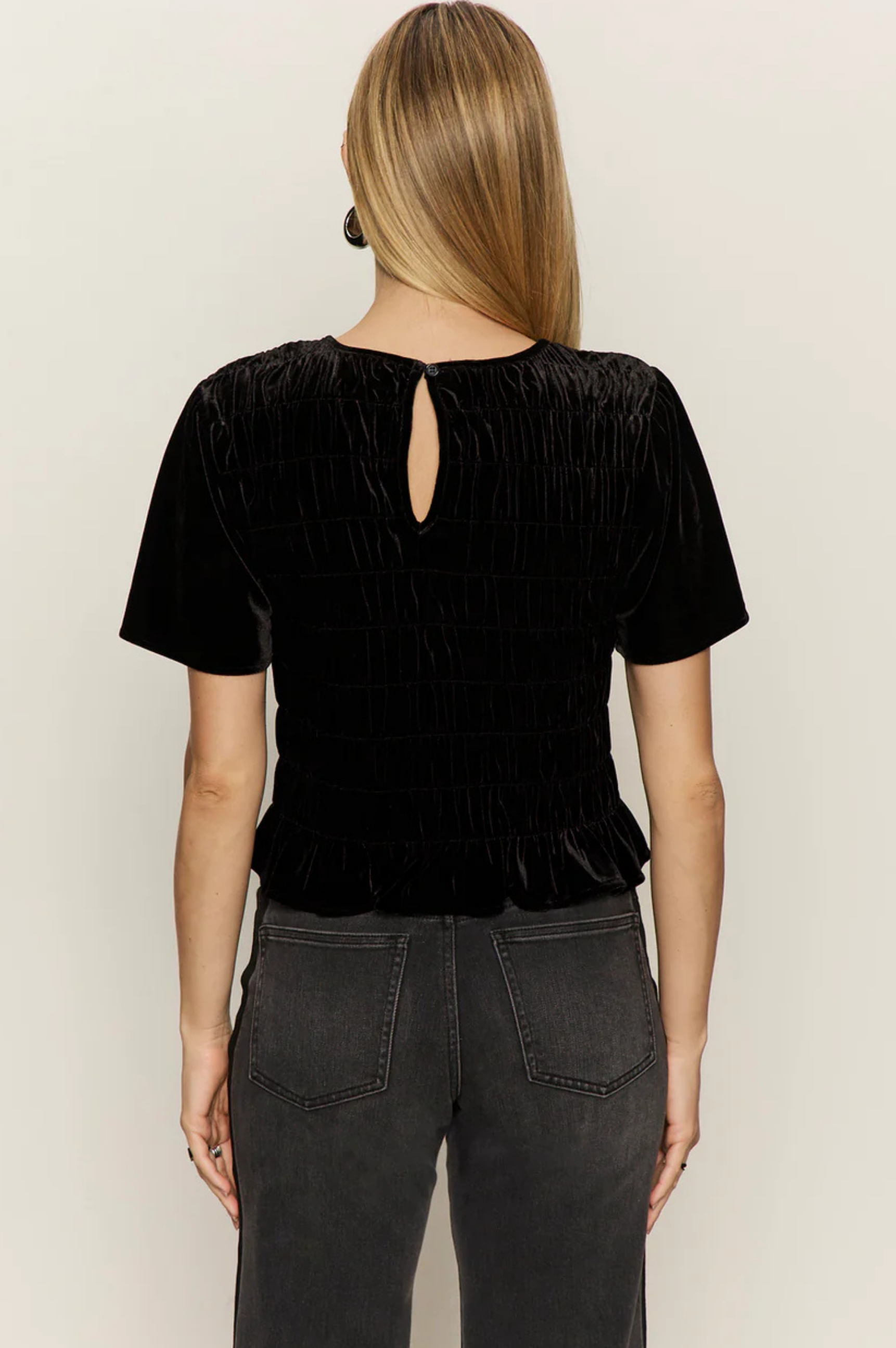 We Belong Together Velvet Top - Black