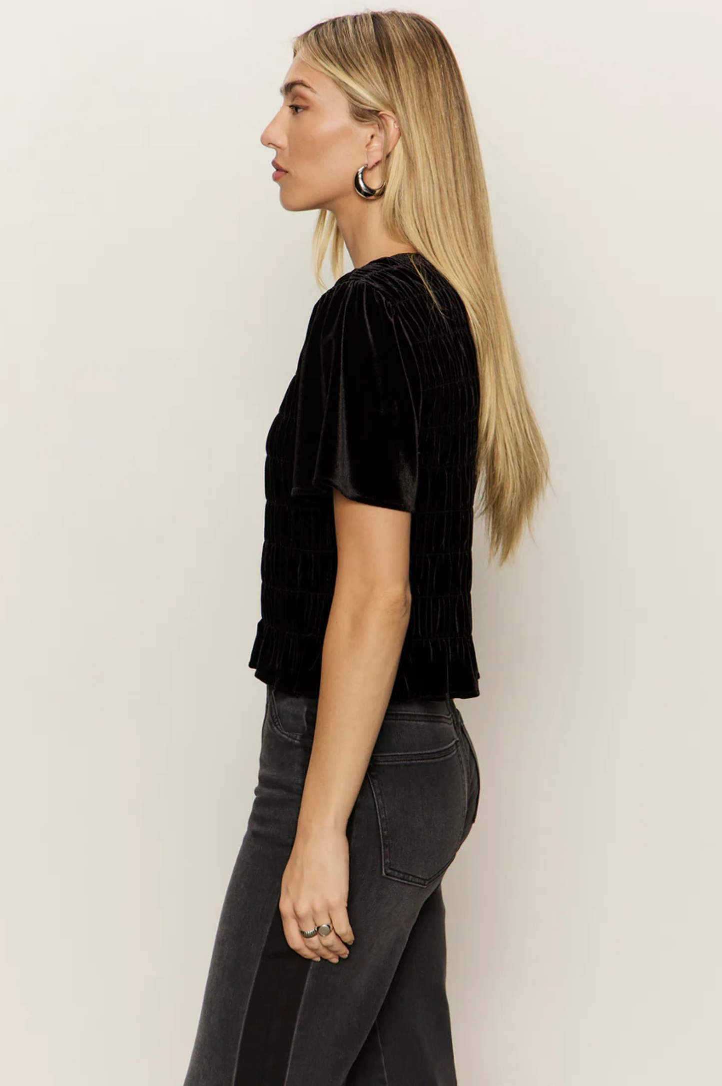 We Belong Together Velvet Top - Black