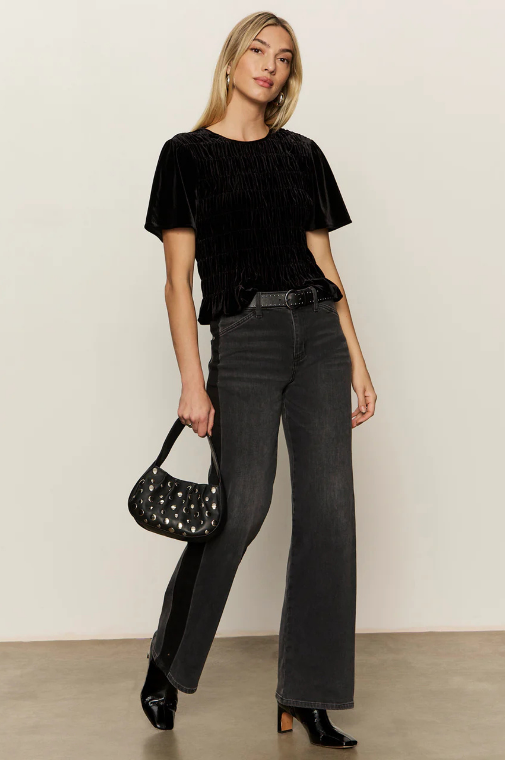 We Belong Together Velvet Top - Black