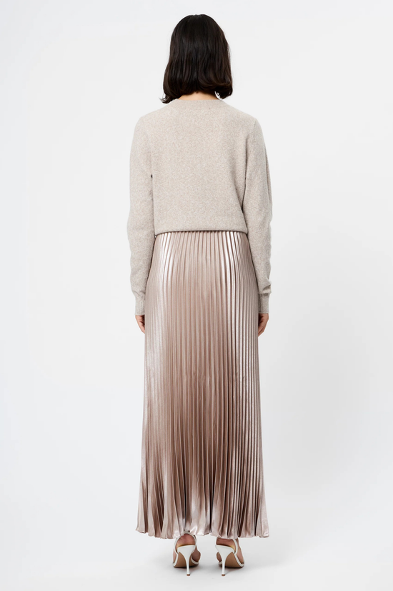 Marielle Metallic Satin Maxi Skirt - Champagne Mist