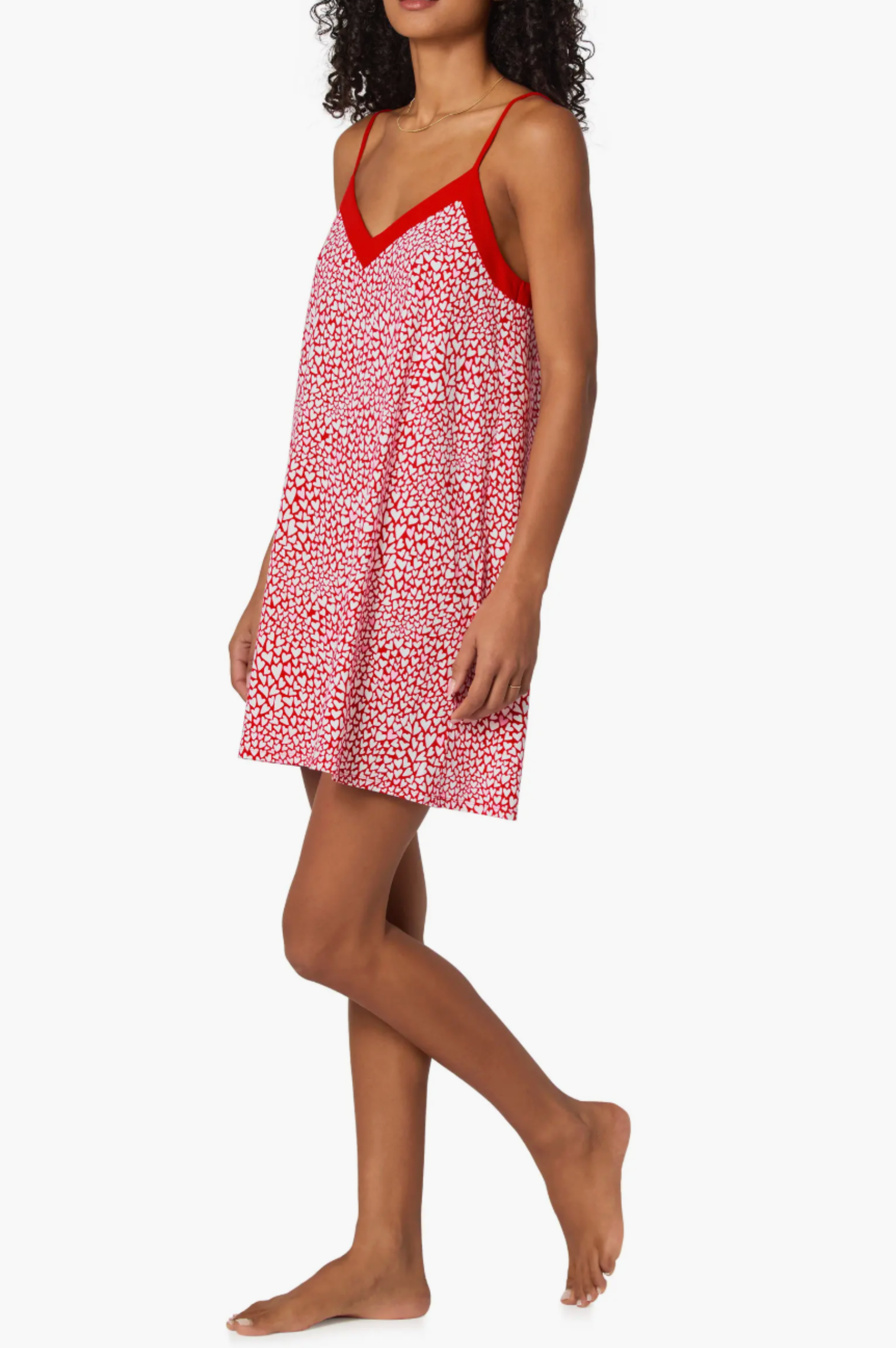Bursting With Love Chemise - Red/White