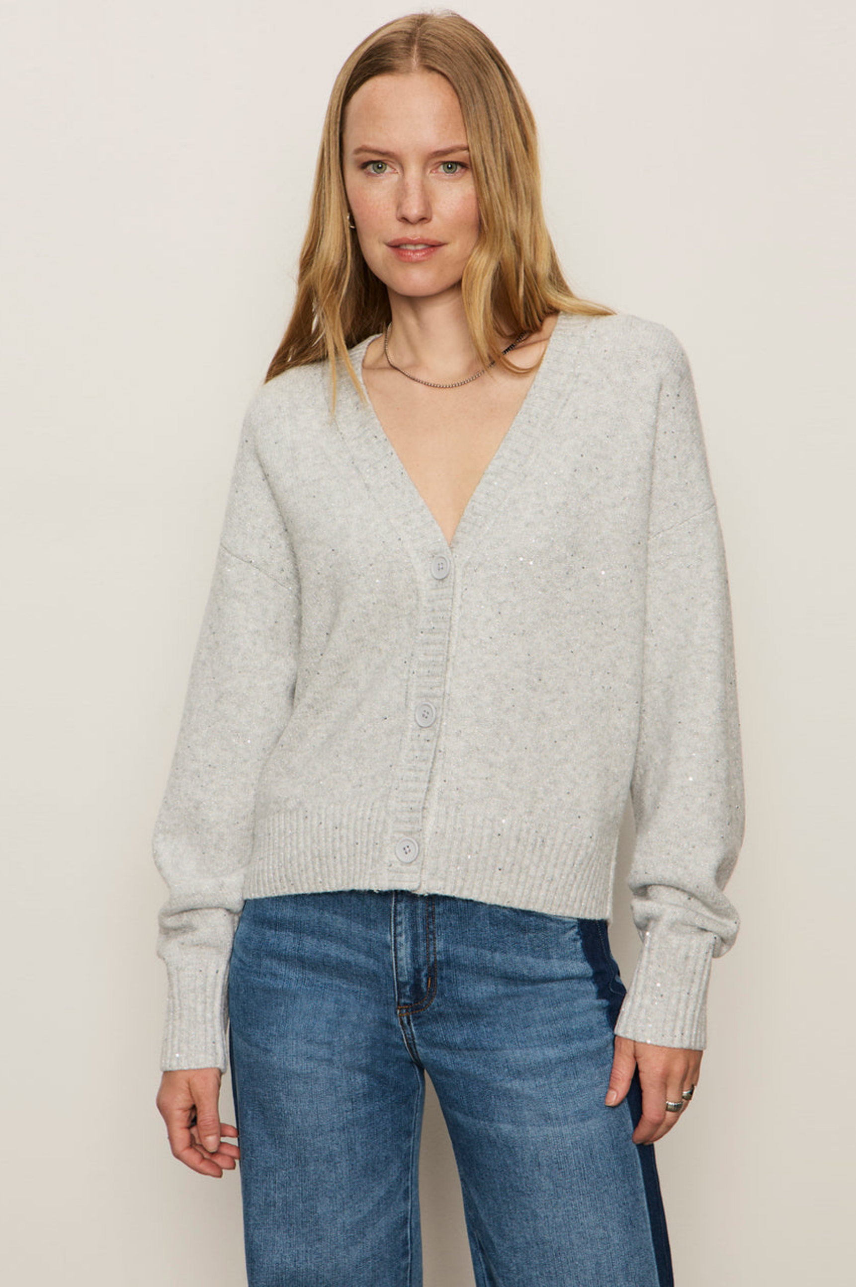 Shimmer Cardi - Heather Grey Sparkle