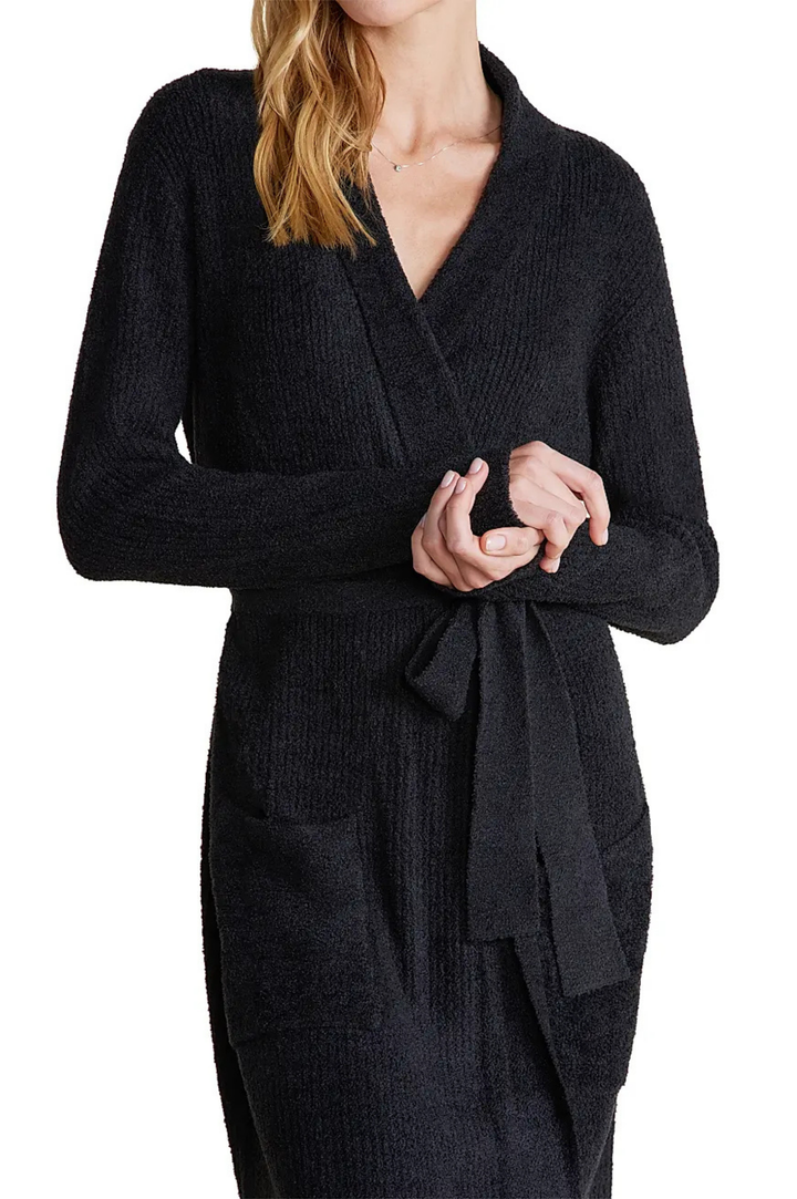 CozyChic Lite Ribbed Robe - Black