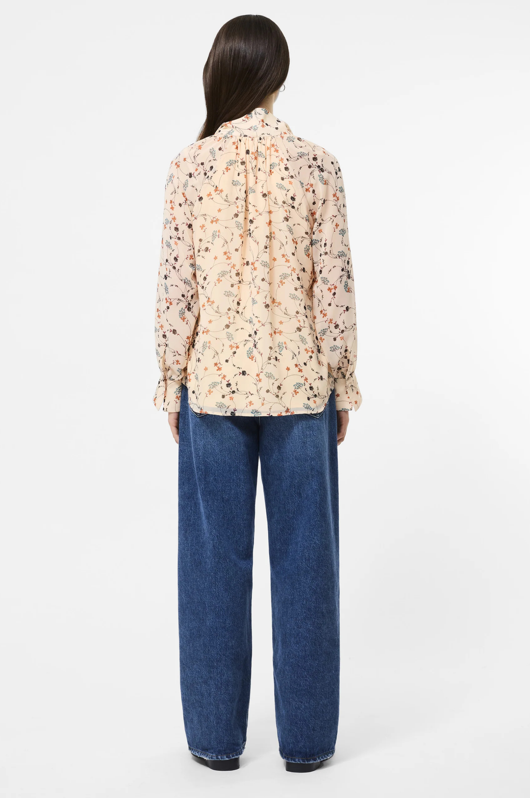 Leithia Wispy Chiffon Neck Tie Top - Bisque Multi