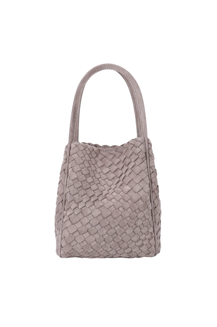 Hollace Mini Tote Woven Faux Suede - Dark Taupe