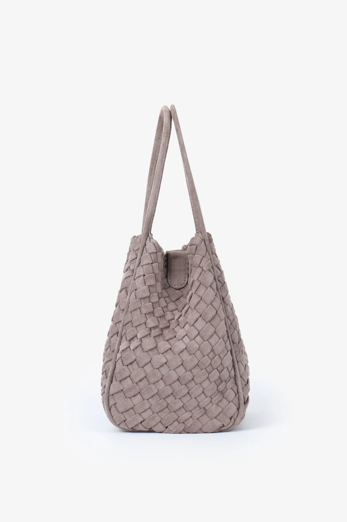 Hollace Mini Tote Woven Faux Suede - Dark Taupe