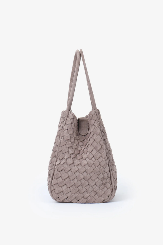 Hollace Mini Tote Woven Faux Suede - Dark Taupe